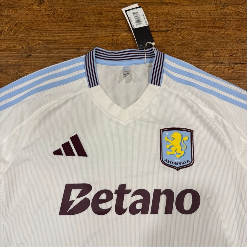 Adidas Aston Villa White 24/25 Soccer Futbol Football Away Jersey Shirt Men's XL